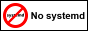 88x31 button that says No systemd